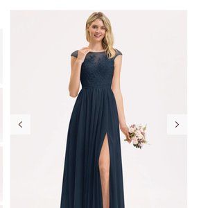 JJs House A-line Scoop Floor-Length Chiffon Lace Bridesmaid Dress (NWT)